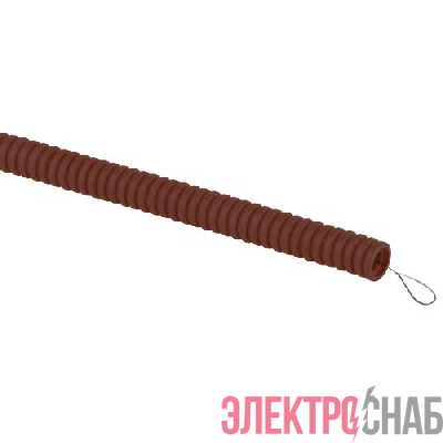 Труба гофрированная ПВХ легкая d16мм с протяжкой дуб (уп.25м) Эра Б0043214