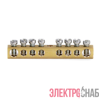 Шина на 8 отверст. 2х6мм 6х4мм латунная DKC F08AB011