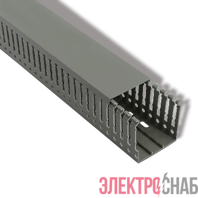 Кабель-канал перфорированный 40х40 L2000 самоклеящийся (паз 4мм зуб 6мм) сер. Rexant 28-5015