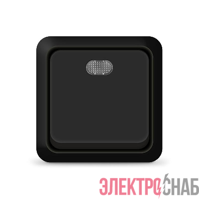 Выключатель 1-кл. ОП Олимп 10А IP20 с подсветкой черн. Universal 2212