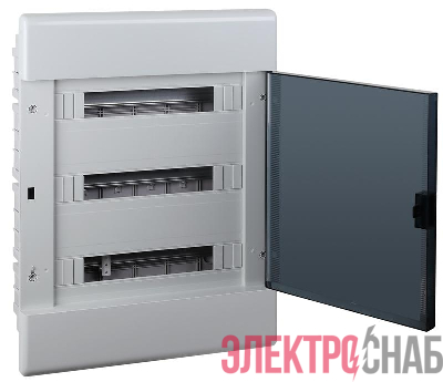 Щиток Тусо скрытая проводка на 54 модуля с дверцей 645х464х116мм (серый с прозр. дверцей) Ruvinil 68154СП