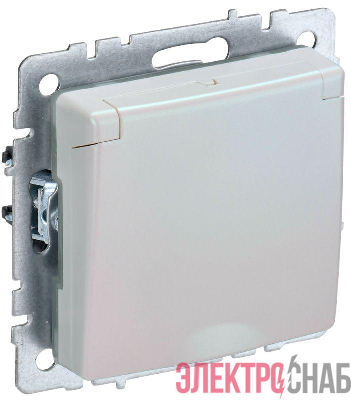 Розетка BRITE РСбш10-3-БрЖ 16А IP20 с заземл. защ. шторки с крышкой механизм жемчуж. IEK BR-R16-16-K36