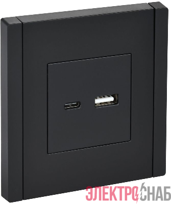 Розетка USB A+C 3.1А FORTE&PIANO FP150 черн. IEK FP-U22-D31-K02