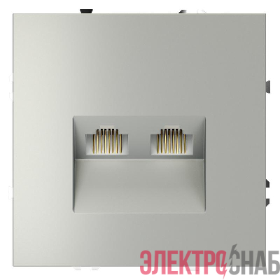 Розетка компьютерная 2-м СП S70 RJ45 + RJ45 кат.6 механизм сталь Voltum VLS060205