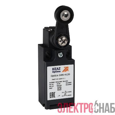 Выключатель концевой OptiLiS D4N-4120 рычаг пластик. с роликом пластик. EN 50047 XCKN2118P20 КЭАЗ 365306