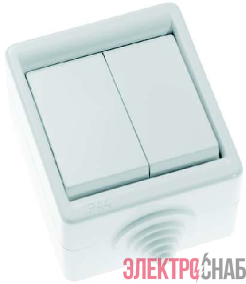 Выключатель 2-кл. ОП 10А IP44 А510-235 бел. Кунцево 5905