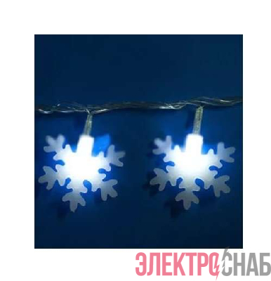 Гирлянда светодиодная «Снежинки-2» ULD-S0700-050/DTA WHITE IP20 SNOWFLAKES-2 с контроллером 50LED (дл.7м) Uniel7935