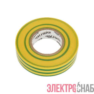 Изолента ПВХ профессиональная 0.18х19мм 20м желт./зел. (уп.10шт) Kranz KR-09-2807