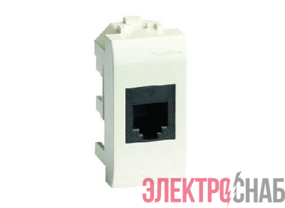 Розетка телефонная 1-м СП 1мод. Brava RJ11 бел. DKC 76644B