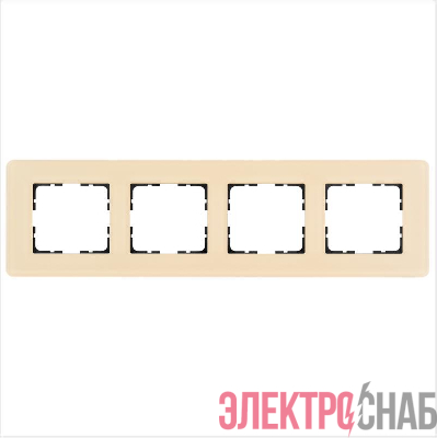 Рамка 4-м G-Glass закругленная стекло матов. тауп Jasmart G1004GT-RM