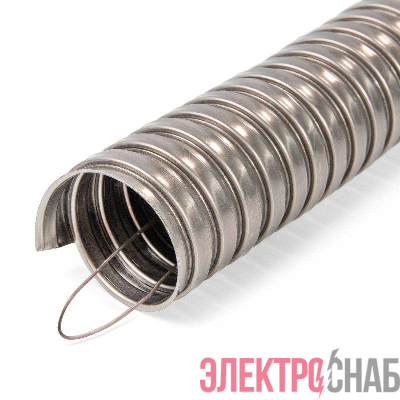 Металлорукав МР "INOX" 16 с протяжкой нерж. сталь (уп.50м) Fortisflex 87706
