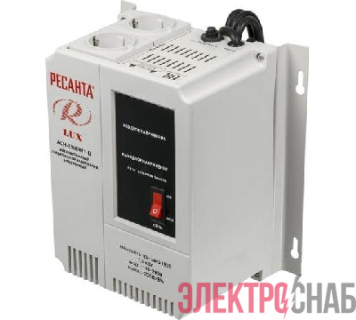 Стабилизатор напряжения АСН-1500Н/1-Ц Lux 1ф 1.5кВт настен. IP20 Ресанта 63/6/20