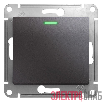 Переключатель проходной 1-кл. СП Glossa 10А IP20 (сх. 6а) 10AX с подсветкой механизм графит SE GSL001363