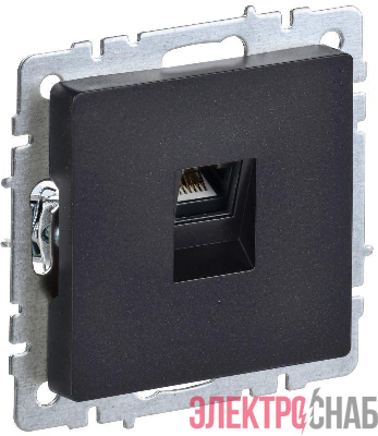 Розетка компьютерная СП RJ45 кат.5E BRITE РК10-БрЧ механизм черн. IEK BR-K10-1-K02