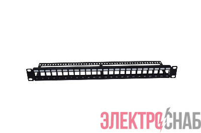 Патч панель наборная 1U 24 порта с задн. кабельным организатором. TOKOV ELECTRIC TKE-PPFK-5E-1U-24P-UTP-CO