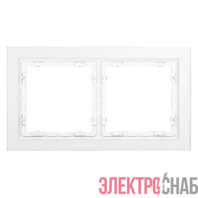 Рамка 2-м S70 стеклян. бел. матов. Voltum VLS110202