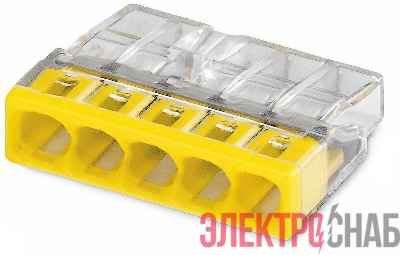 Клемма строительно-монтажная СМК 2273-205 EU2.5 415 5-проводная прозр. TOKOV ELECTRIC TKE-EU2.5-415/C100