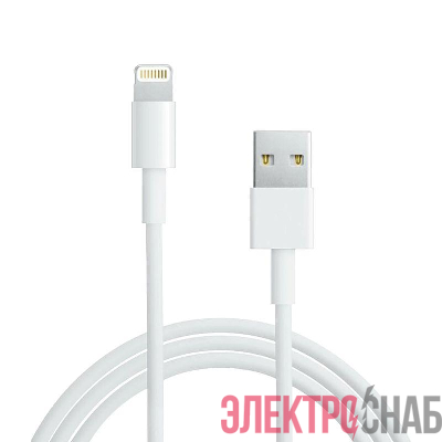 Кабель USB-A - Lightning 2.4А 2м ПВХ бел. Rexant 18-1125
