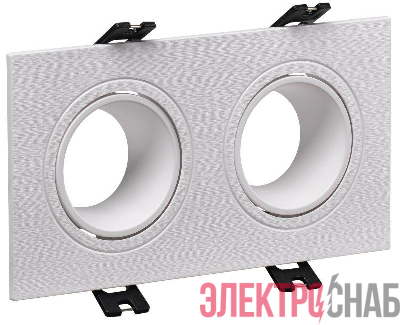 Светильник 4102 встраиваемый 2хMR16 квадрат пласт. бел. IEK LT-UVB0-4102-GU05-2-K01