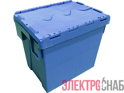 Ящик 400х300х356 сплошной, с крышкой  синий SPKM 4336-1 SPKM 4336-1