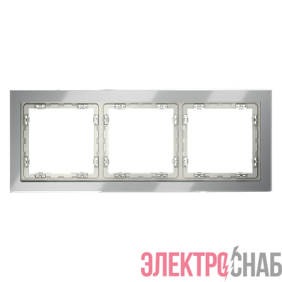 Рамка 3-м S70 стеклян. сталь Voltum VLS110305