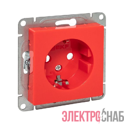 Розетка СП Эпика 16А с заземл. защ. шторки механизм красн. EKF UP1-SOR-111