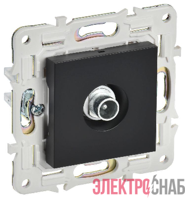 Розетка телевизионная проходная TV SKANDY SK-A17Bl черн. IEK SK-A10-P-K02