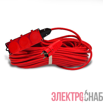Удлинитель 3х20м с заземл. 16А IP44 3.5кВт КГ 3х1.5 с защ. крышкой АРКТИК морозостойкий DOMTOK 2600