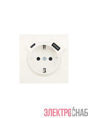 Розетка 1-мест. с/з Type-C+USB разъем СП ZIMA IP20 слон. кость LEZARD 704-9088-181TC