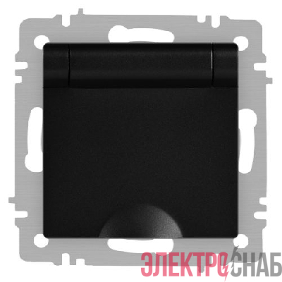 Розетка 1-м СП Accent 6-203-05 16А IP20 250В 2P+E Schuko с крышкой антрацит Intro Б0063747