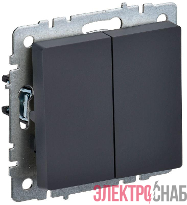 Выключатель 2-кл. СП BRITE ВС10-2-0-БрГ 10А механизм графит IEK BR-V20-0-10-K53