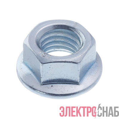 Гайка шестигранная с фланцем и зубьями DIN 6923 М6 класс прочн. 6 цинк (уп.300шт) пакет СТРОЙМЕТИЗ UTORM3110018