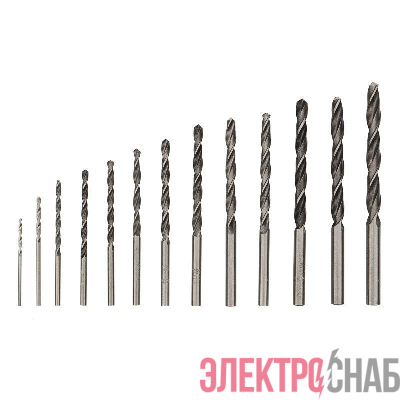 Набор сверл по металлу (HSS) диаметр 1.5-6.5мм (13 шт.) Kranz KR-91-0631
