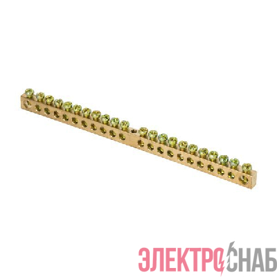 Шина PEN "ноль-земля" 6х9 22 отвер. латунь крепеж по центру PROxima EKF sn0-63-22