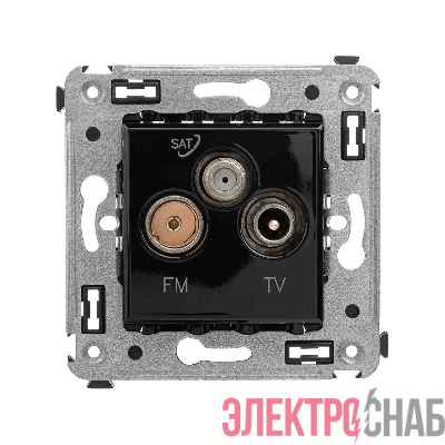 Розетка телевизионная TV/FM/SAT СП Avanti "Черный квадрат" DKC 4402533