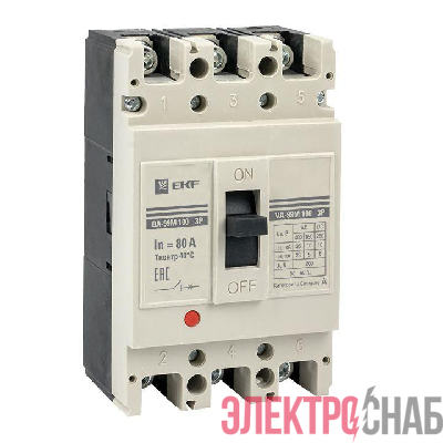 Выключатель автоматический 3п 100/80А 35кА ВА-99М PROxima EKF mccb99-100-80m