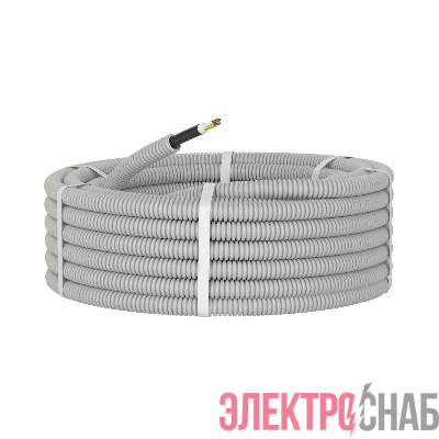 Электротруба ПВХ гибкая гофр. d20мм сер. с кабелем ВВГнг(А)-LS 3х1.5кв.мм РЭК &quot;ГОСТ+&quot; (уп.100м) DKC 9L920100