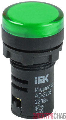 Лампа светосигнальная AD22DS d22мм 230В AC зел. KARAT IEK BLS10-ADDS-230-K06
