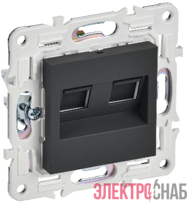 Розетка компьютерная двойн. RJ45 кат.5E SKANDY SK-K03G графит IEK SK-K20-1-K53