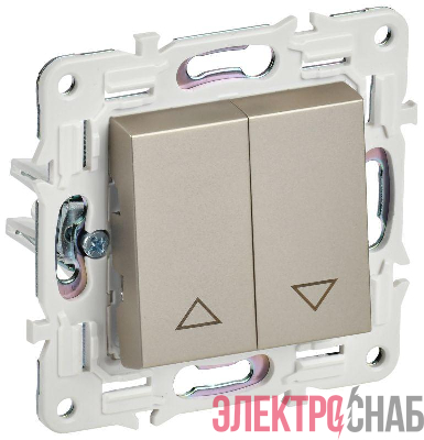 Выключатель жалюзи SKANDY 10А SK-V12Sh шампань IEK SK-V15-0-10-K37