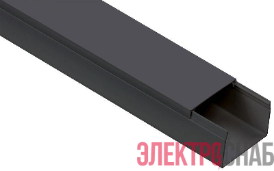 Кабель-канал 60х40 L2000 пластик ЭЛЕКОР черн. IEK EL-KK10-060-040-1-K02