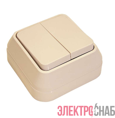 Выключатель 2-кл. ОП 10А IP20 крем. Makel 45203