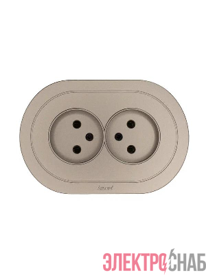 Розетка 2-м СП OSEN без заземл. ПБТ круглая механизм титан LEZARD 744-3700-128B
