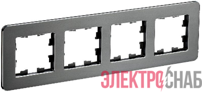 Рамка 4-м BRITE РУ-4-1-Бр метал. титан RE IEK BR-M42-M-01-K48