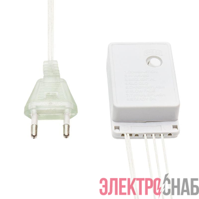 Гирлянда светодиодная "Сеть" 1.5х1.5м 150LED бел. 12Вт 220-240В IP20 с контроллером 8 режимов провод ПВХ прозр. Neon-Night 215-125