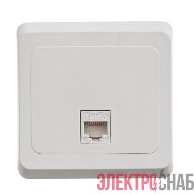 Розетка компьютерная 1-м СП Этюд RJ45 кат.5E бел. SE KOMC-001B