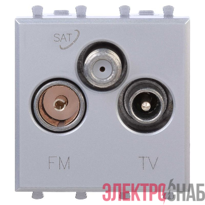 Розетка телевизионная TV/FM/SAT 2мод. Avanti "Закаленная сталь" DKC 4404532