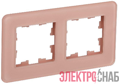 Рамка 2-м BRITE РУ-2-2-Бр стекло дым. RE IEK BR-M22-G-41-K97