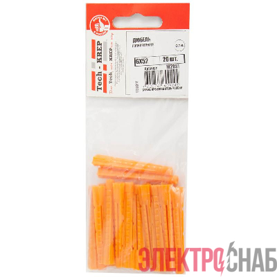Дюбель универсальный 6х52 полипропилен (пакет) (уп.20шт) Tech-Krep 102931