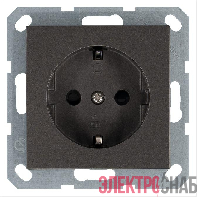 Розетка 1-м Shuko 16А IP20 с заземл. защ. шторки механизм мокко Jasmart G5501Z